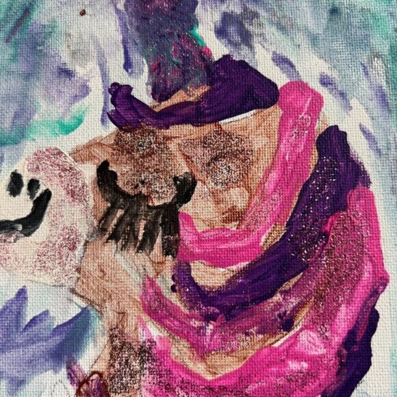 💜 Unicorn Painting Horse Original Art Abstract Artwork Canvas Animal Painting - Picture 2 of 3